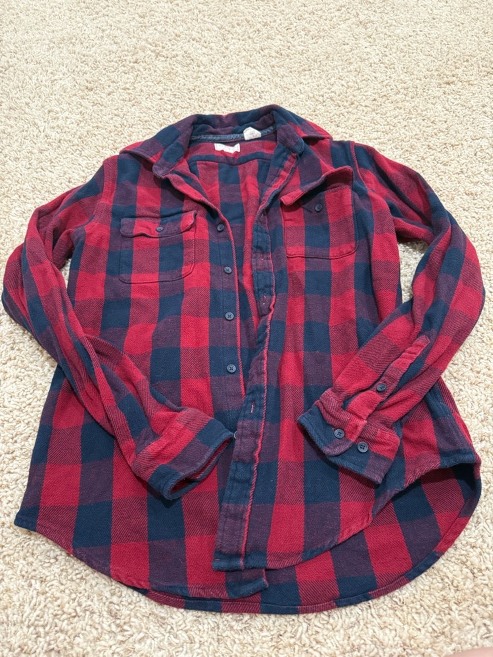 Stetson Navy and Red Plaid Flannel Shirt